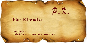 Pór Klaudia névjegykártya
