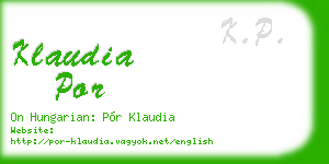klaudia por business card