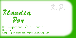 klaudia por business card